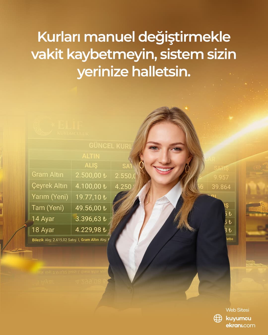 Kuyumcu mağazası reklam ve kampanya yayını dijital ekran